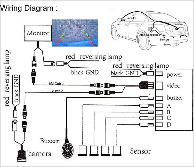 Car Reverse Video Parking Radar 4 Sensor Kit