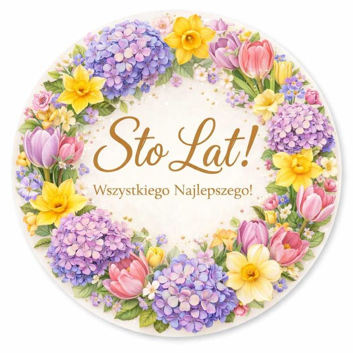 Opłatek na tort Okazjonalny Kwiaty Ramka