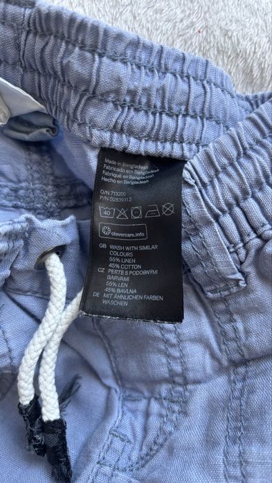 Lniano-bawelniane szorty chłopięce r. 74-80 (wypadają na większe!)