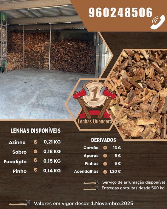 Lenhas variadas e secas