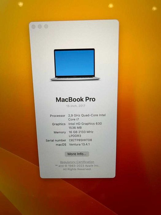 Portátil MacBook Pro 15 500gb 16 RAM A1707 - como novo teclado PT
