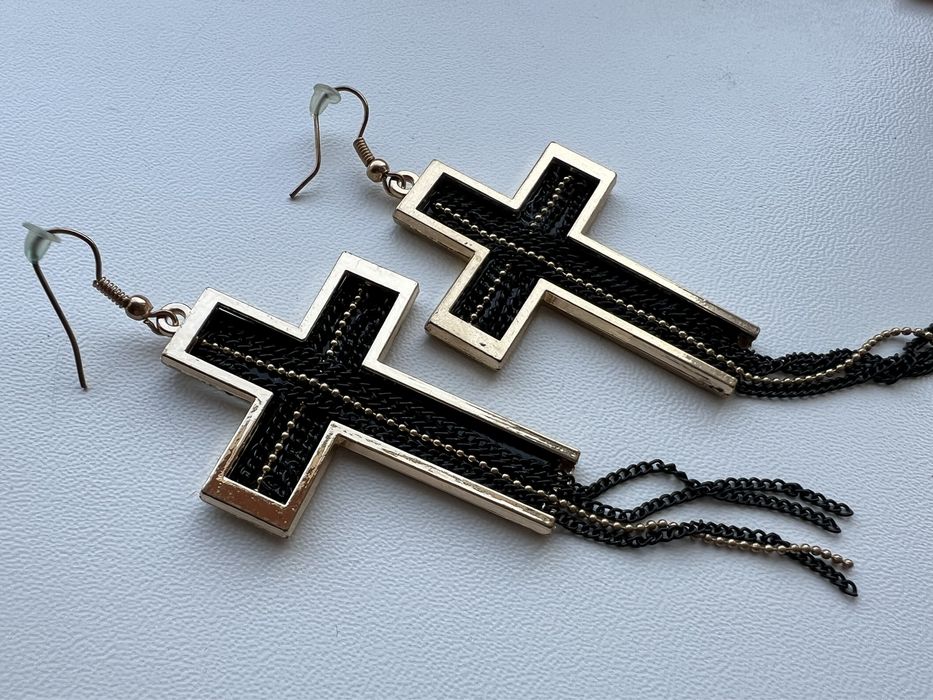 Набір сережки + ланцюжок Хрест