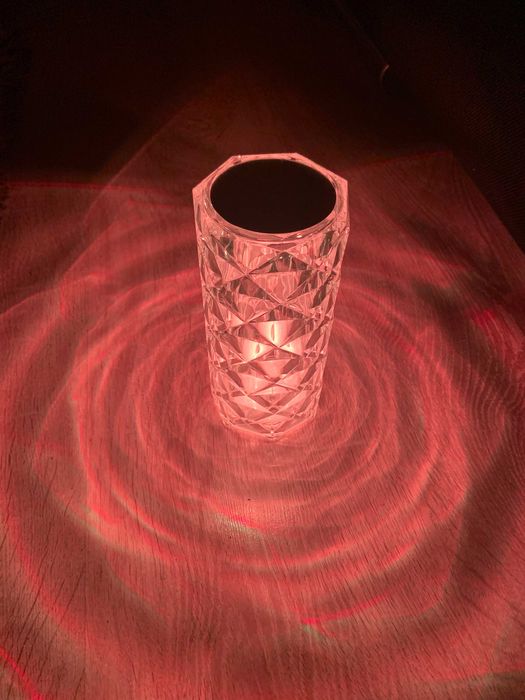 Lampka Kryształowa Róża LED Lampa Diamentowa Nocna Dotykowa + Pilot