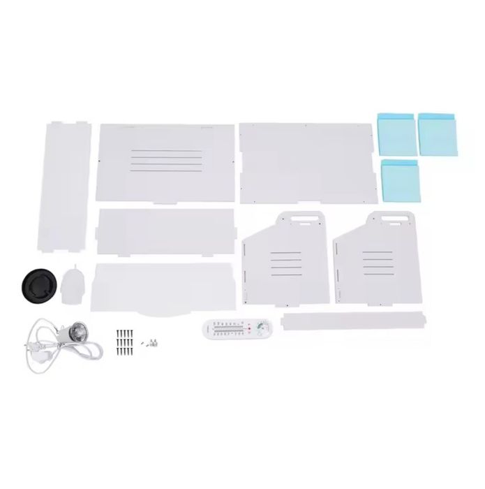 Incubadora

Inclui termómetro
Lâmpada de aquecimento 25w
Comedouro

Me