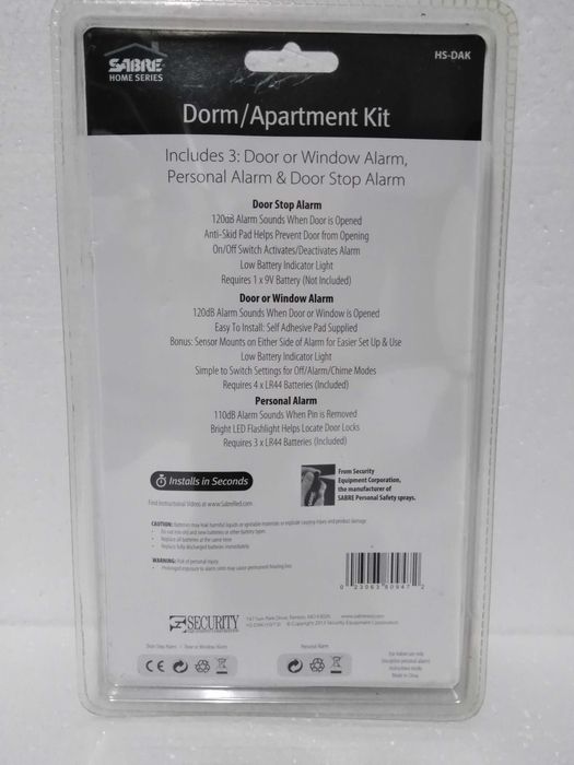 Alarme Sabre Home Series HS-DAK Dorm/Apartement Kit