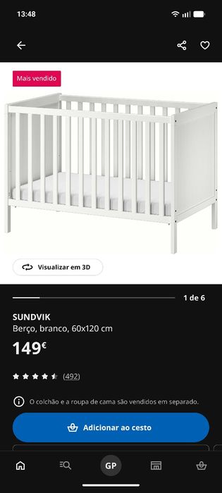 Berço Ikea com colchão
