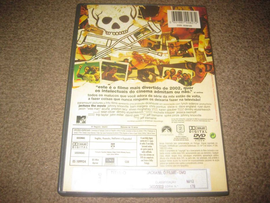 DVD "Jackass- O Filme" com Johnny Knoxville
