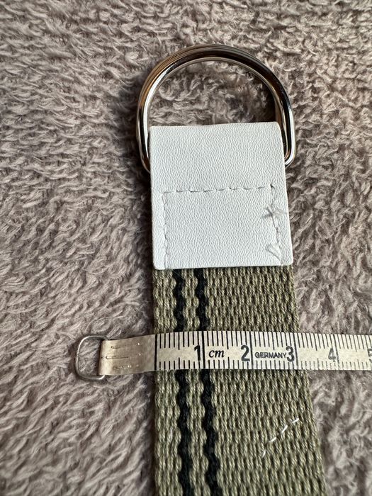 Pasek wiązany parciany klasyczny zielony brązowy khaki 1986 denim