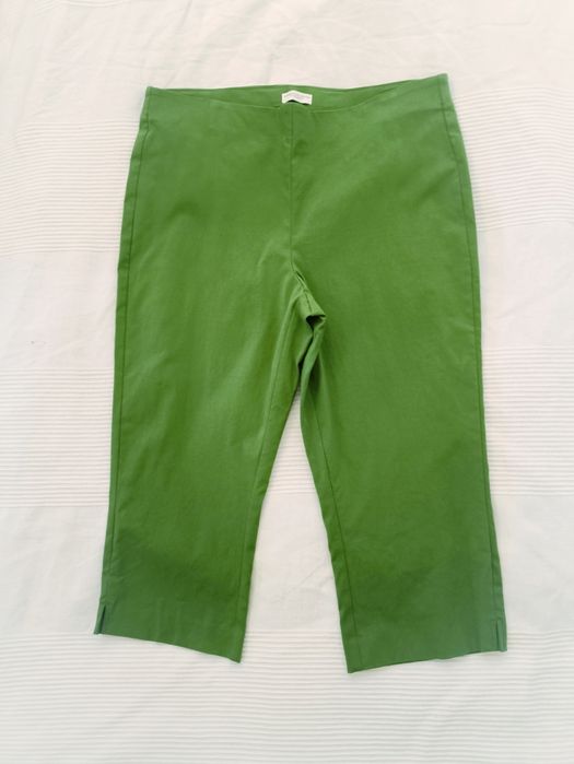 Tchibo Woman spodnie rybaczki legginsy zielone wiskoza lycra