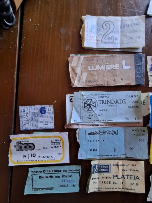 Bilhetes de cinema  antigos.
