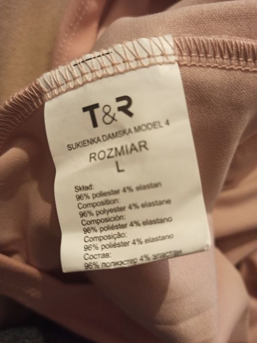 Sukienka różowa pudrowy róż Tom&Rose L