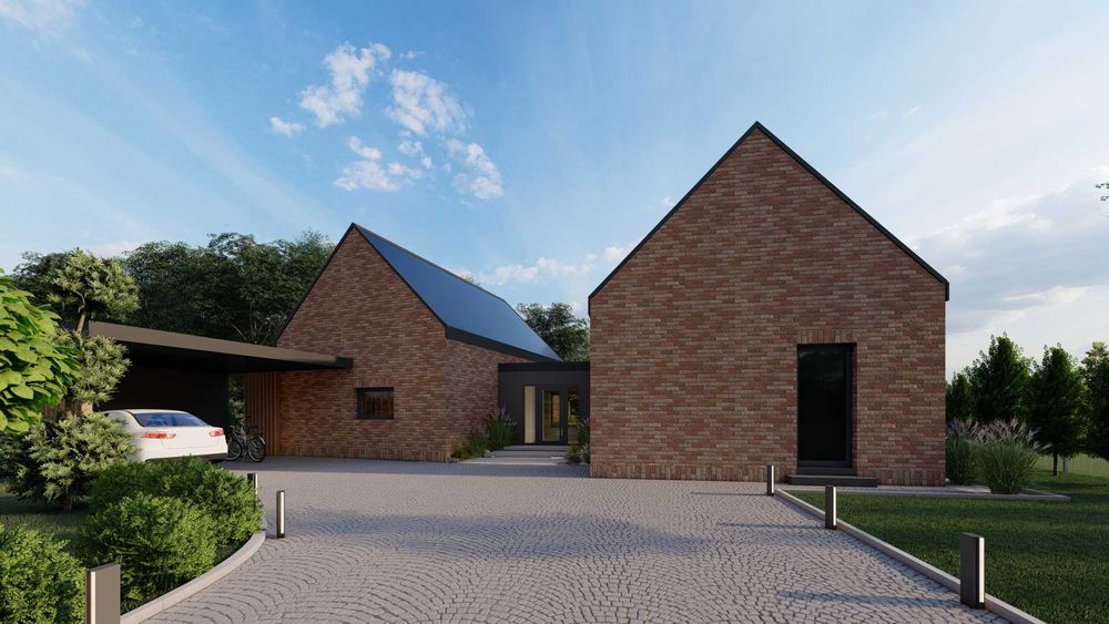 Indywidualny/autorski projekt domu parterowego, 160 m2