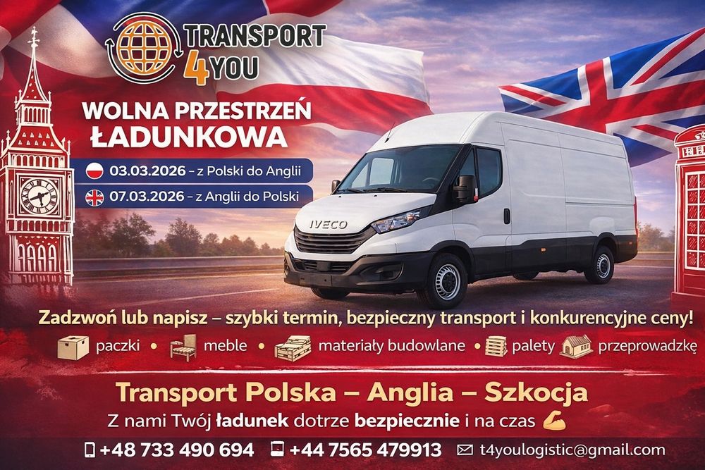Transport Polska – Anglia – Szkocja | Paczki | Przeprowadzki
