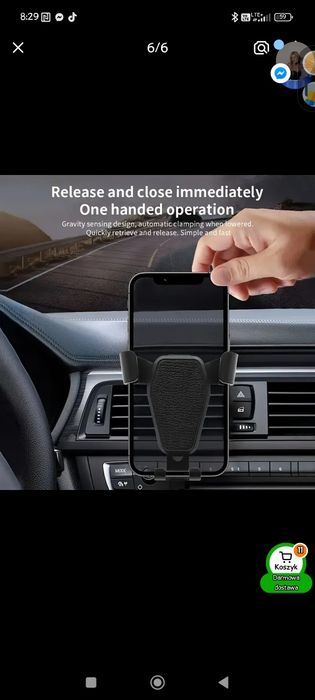 Uchwyt do telefonu na kratkę samochodową