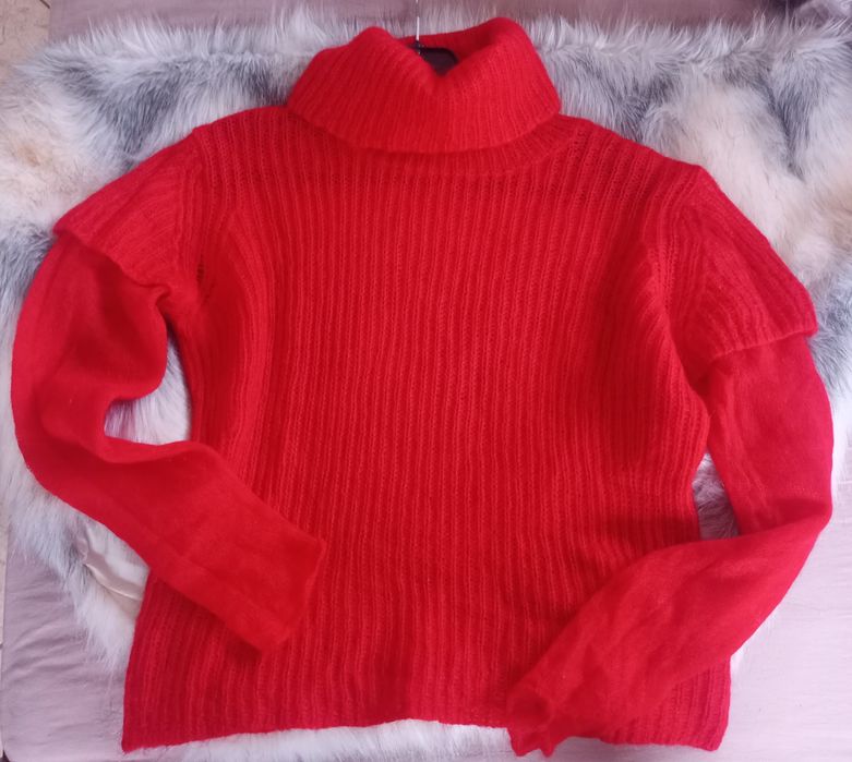 Golf półgolf sweter moher wełna M/L