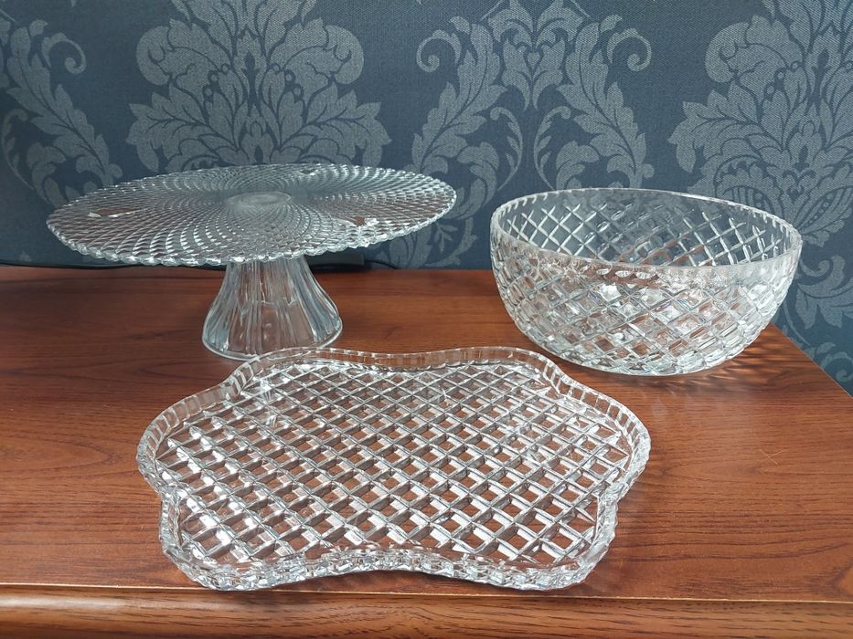 Patery PRL kryształowe 3 sztuki