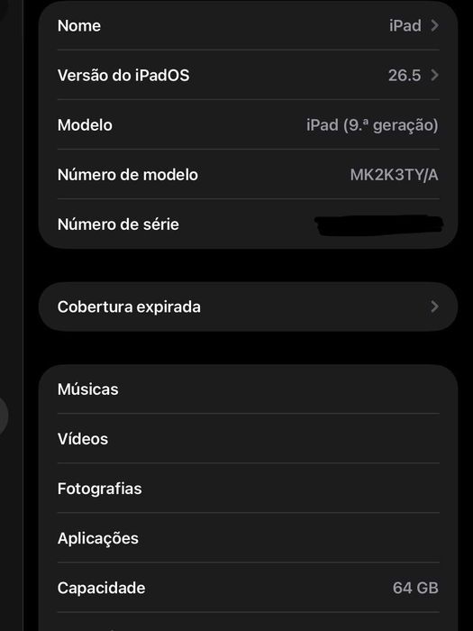 iPad 9.ª Geração (2021) – 64 GB – 10,2” – Wi-Fi – Cinzento Sideral (Space Gray)