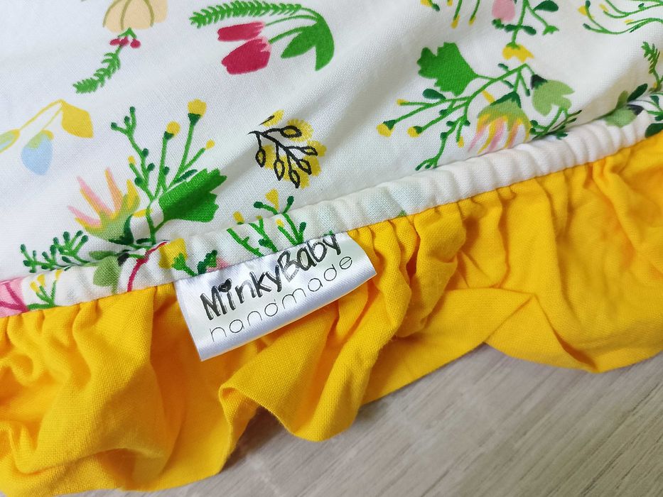 Mata niemowlęca żółta MinkyBaby handmade
