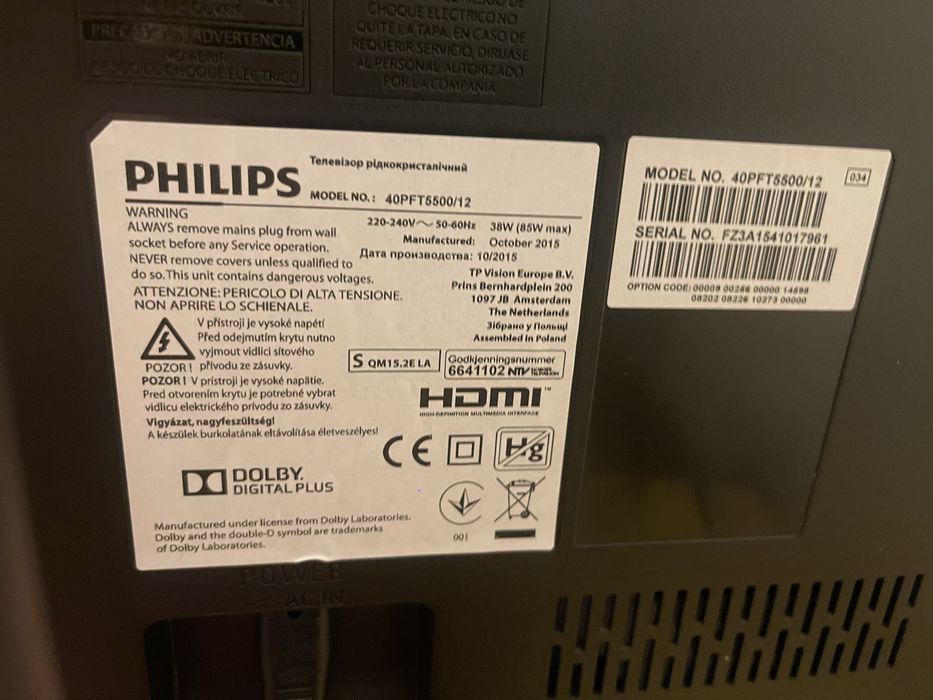 телевізор 40" Philips 40PFT5500 тонкий Full HD LED TV на OC Android