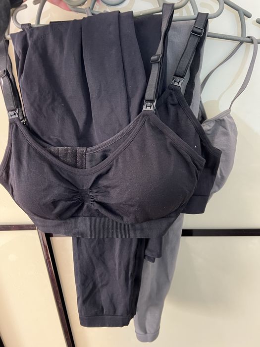 Набір 3 костюмів для вагітних і годуючих (лосіни/велосипедки + топи)