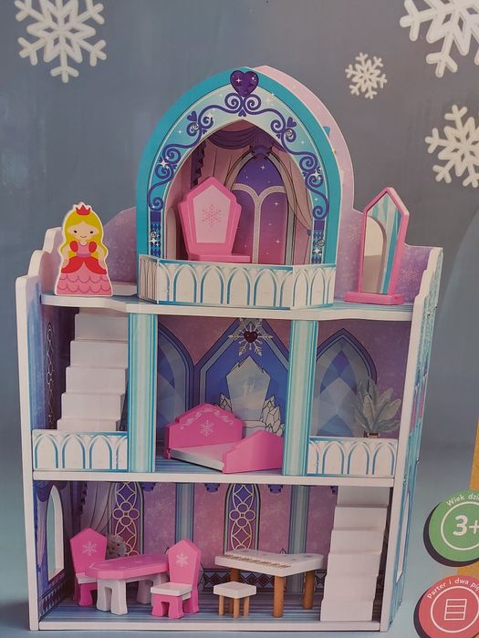 Nowy 50cm! drewniany zamek domek lalek księżniczka kraina elsa