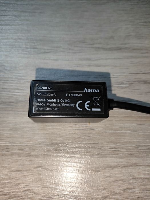 Adapter sieciowy USB Hama przejściówka do kabla sieciowego do laptopa
