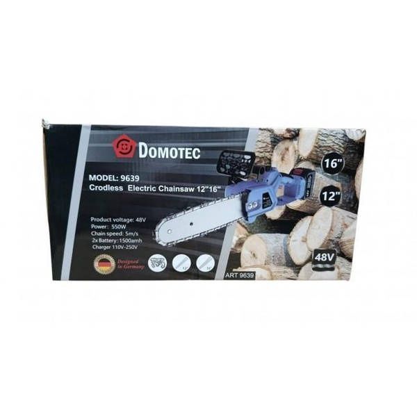 Акумуляторна електропила Domotec 12 і 16 дюймів 2 акумулятори 48V 9639