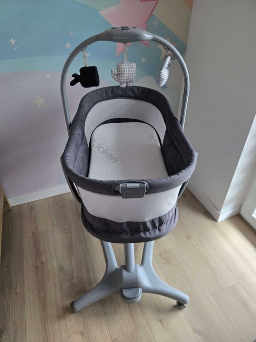 Chicco Łóżeczko Kołyska Baby Hug AIR 4w1 dark grey + materac RUCKEN