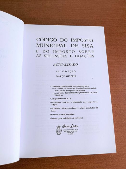 Código do Imposto Municipal de SISA e do Imposto sobre as Sucessões
