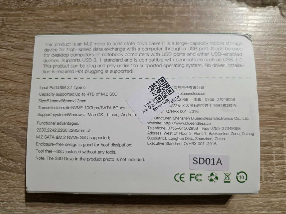 Stacja Dokująca Dysków M.2 NVME Adapter SSD M2