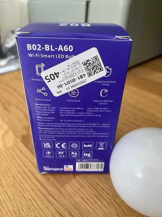 Lampada inteligente Sonoff Wifi B02
