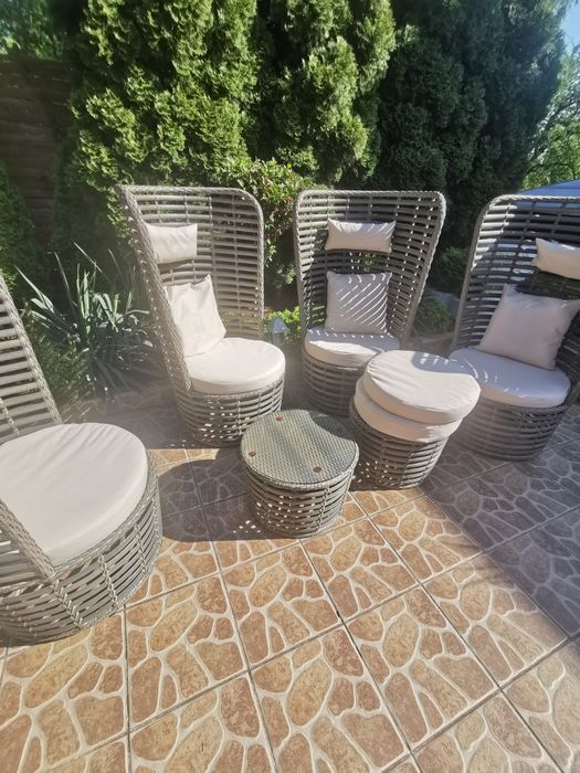 Luksusowy, futurystyczny komplet włoski, ogrodowy technorattan