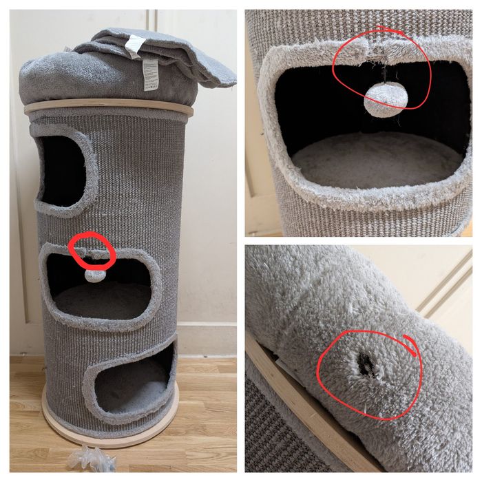 Natural Paradise Primrose Drapak Wieża dla kota XXL Szara NAJWIĘKSZA U