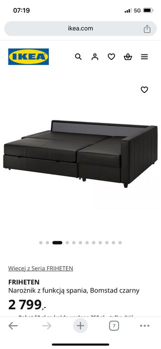 Naroznik z funkcja spania IKEA