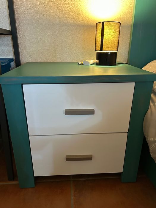 Mobília de Quarto de casal completo verde turquesa