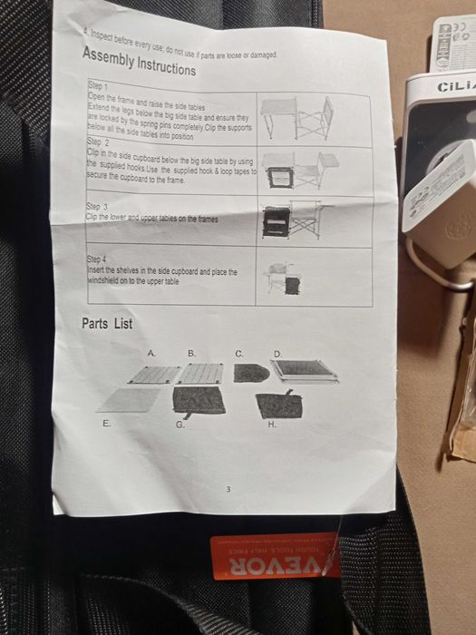 Mesa+cadeira campismo 189€. Oportunidades