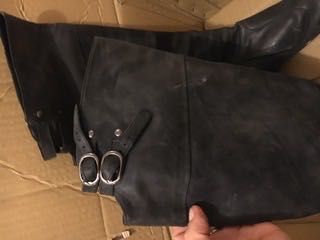 Skorzane kozaki TopShop granatowe  rozm 39