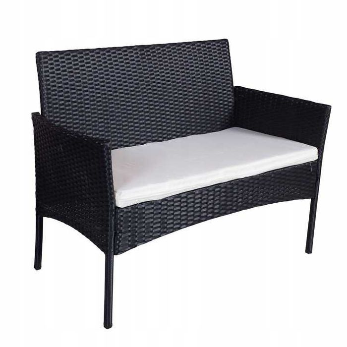 Meble Ogrodowe Technorattan Sofa 2 Fotele Stolik + Poduszki Komplet na Balkon Taras Ogród