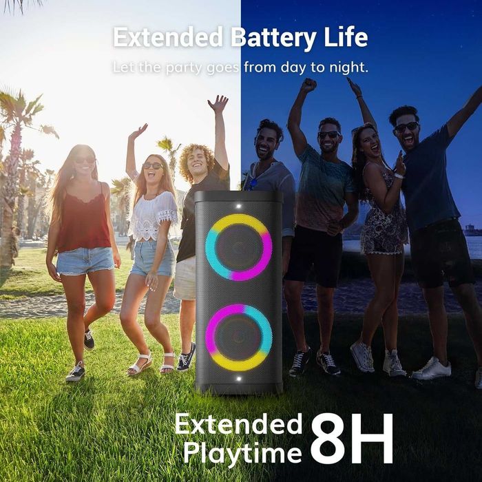 Maszyna karaoke TONOR K60 Bluetooth + 2 mikrofony LED USB TF