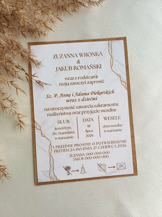 Zaproszenie na ślub wesele Dla gości