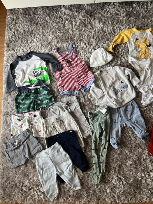 Lote de roupa para bebé – 21 peças, tamanho 62 (menino)