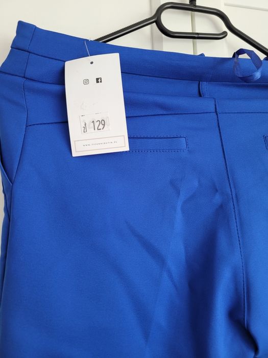 Nowe kobaltowe spodnie cygaretki rozmiar 36