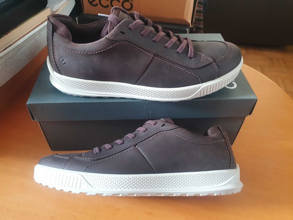Buty męskie skórzane brązowe sneakersy Ecco Byway 44 EU  28 CM