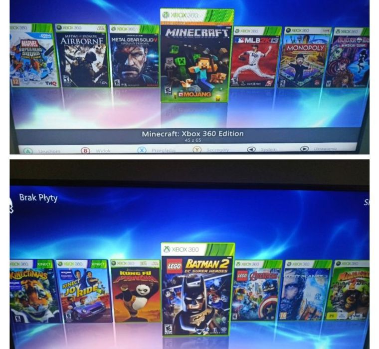 Xbox 360 jak nowy dużo gier kierownica