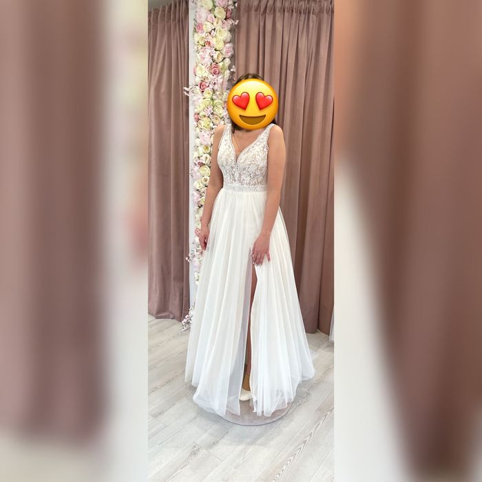 Suknia ślubna rustykalna boho elegancka brokat