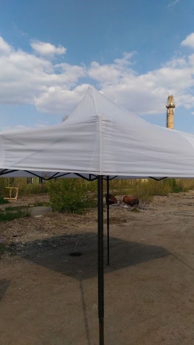 Продам навес / тент / шатер белый 3*3 м легкое б/у каркас-трансформер