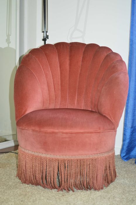 Senhorinha / Cadeirão em tecido aveludado - Vintage