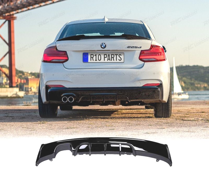 DIFUSOR BMW F22 F23 LOOK M PERFORMANCE PRETO BRILHANTE OO---