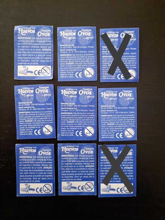 Cromos Ovos / Huevos Chipicao e Doritos