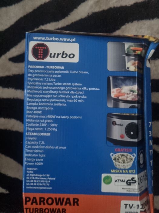 Parowar Steam  Cooker nowy 7.2L 3 poziomy